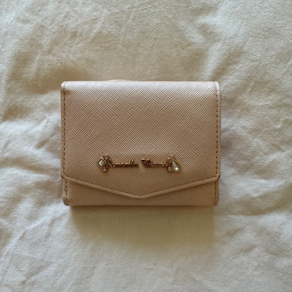 Samantha Thavasa Disney collaboration tri-fold mini pink wallet